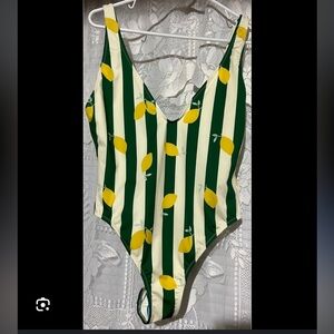 Solid and Striped Lemon One Piece